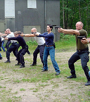 Image of people training in security